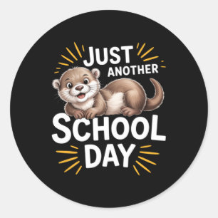 Adesivo Lontra Fofa Apenas Mais Um Dia de Escola Desenho d