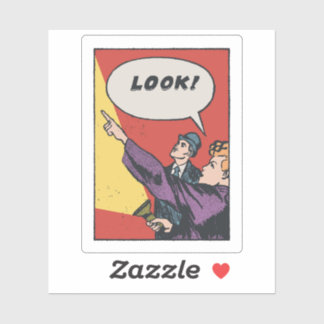 Adesivo LOOK! The Thing in the Sky • Golden Era Comic Art