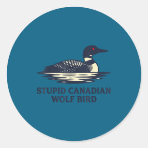 Adesivo Loon Pássaro Lobo Canadense Idiota