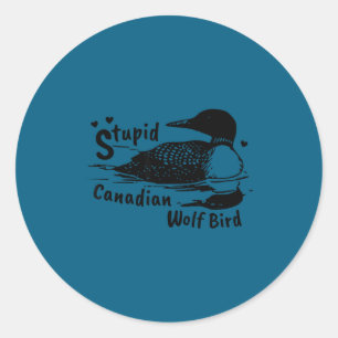 Adesivo Loon Pássaro Lobo Canadense Idiota