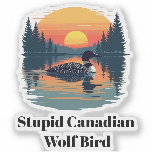 Adesivo Loon rivalidade acalorada de pássaro lobo canadens (Frente)