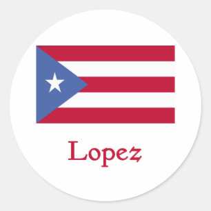 Adesivo Lopez Puerto Rican Flag
