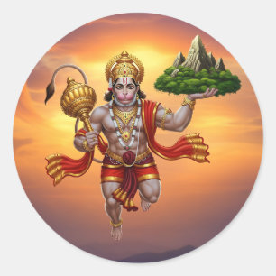 Adesivo Lord Hanuman Voando Levantando Montanha