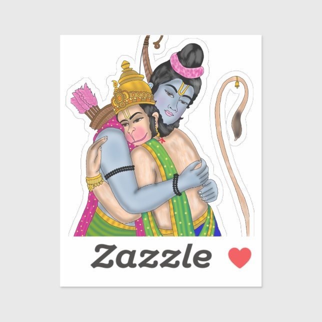 Adesivo Lord Rama & Hanuman Sticker (Folha)