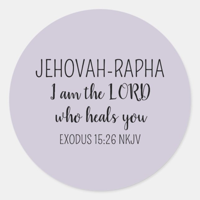 Adesivo Lord Who Heals Light Purple Simple Christian (Frente)