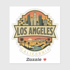 Adesivo Los Angeles California Skyline Vintage Travel