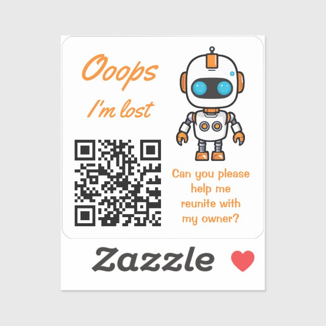 Adesivo Lost Item Return QR Handy Bot (Folha)