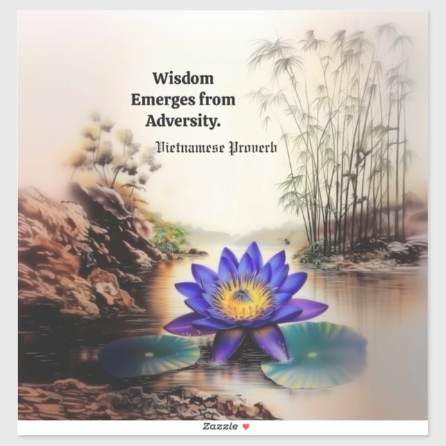 Adesivo Lotus Azul Emergindo das Águas Mortas (Vietnamita) (Folha)