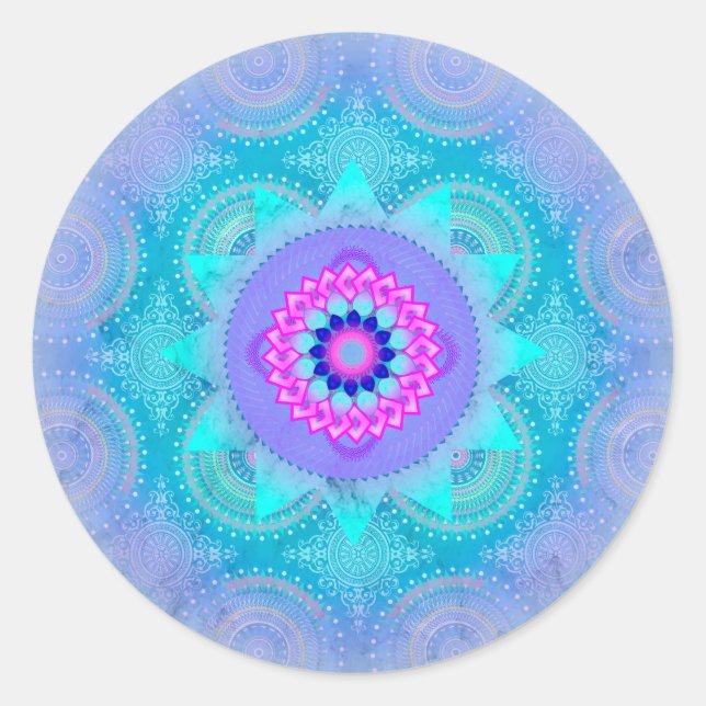 Adesivo Lotus Bloom Turquoise Mandala (Frente)