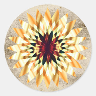 Adesivo Lótus Flor Aquarela Logotipo Dourado com Cor de Ág