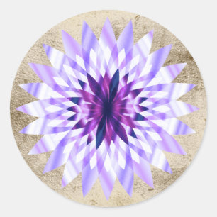 Adesivo Lótus Flower Watercolor Logotipo Purple Healing Yo