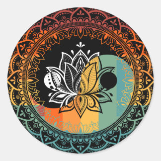 Adesivo Lotus Mandala Yin Yang Geometry Espiritual Sagrado