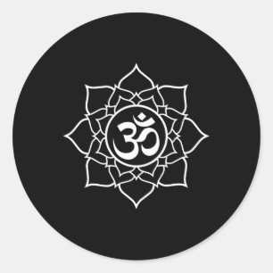 Adesivo Lótus Ohm Om Símbolo Yoga Iniciantes Meditação Des
