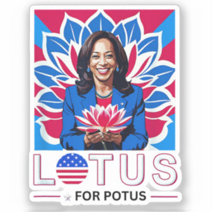 Adesivo Lotus para a campanha do presidente Potus Kamala H
