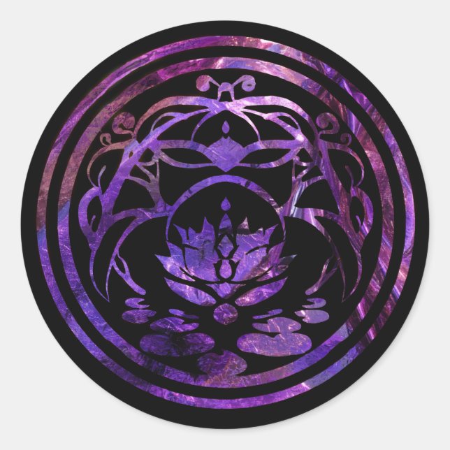 Adesivo Lótus Serenidade | Design Mandala Roxo (Frente)