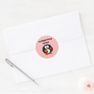 Adesivo Louco para você Dia de os namorados Bonito Pinguim