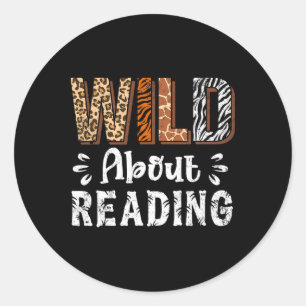 Adesivo Louco por Ler Livros Amante Leitor Animais Leop