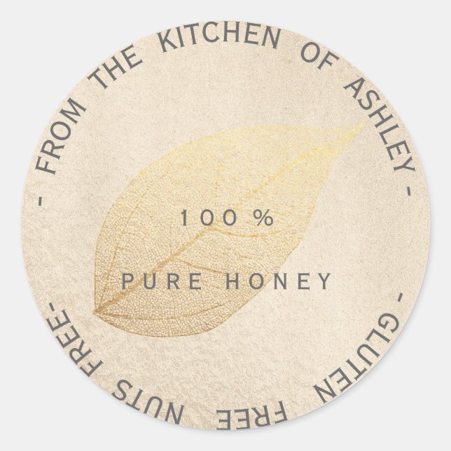 Adesivo Loucos Gluten De Cozinha Livre De Folha Dourada De (Frente)