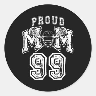 Adesivo Loud Proud Lacrosse Mãe Jogador Numérico 99 Mama F