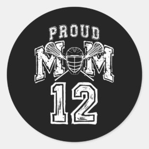 Adesivo Loud Proud Lacrosse Mãe Jogador Número 12 Mamãe Fa