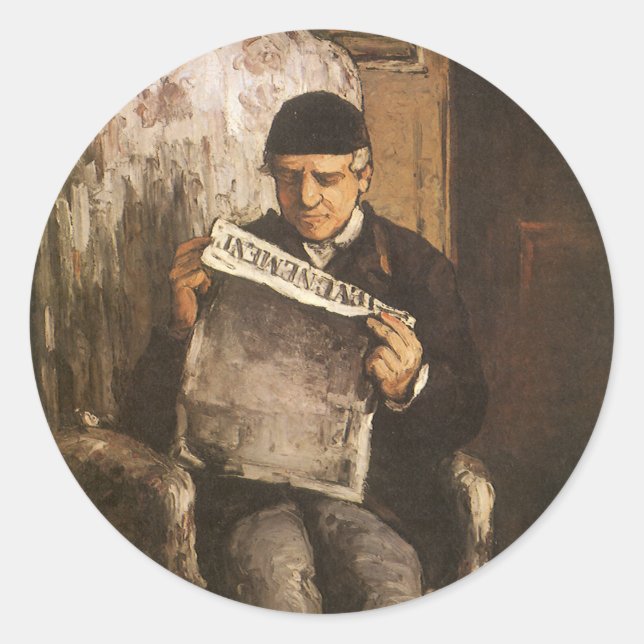 Adesivo Louis Auguste Cezanne Pai Da Leitura Artista (Frente)