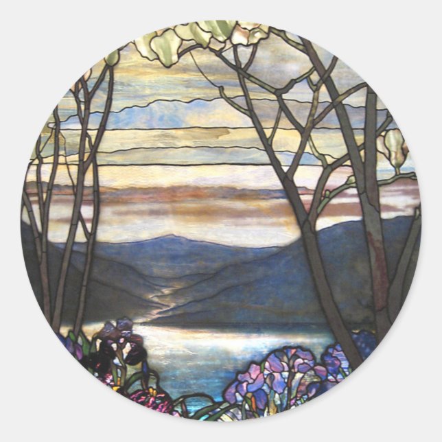 Adesivo Louis Comfort Tiffany - Vidro Estreito 4 Magnolias (Frente)