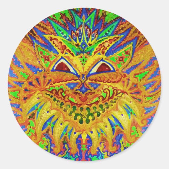 Adesivo Louis Wain - Blue Paisley Cat (Frente)