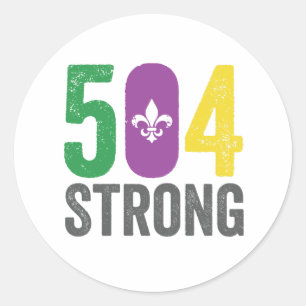 Adesivo Louisiana Strong 504 NOLA Forte Mardi Gras