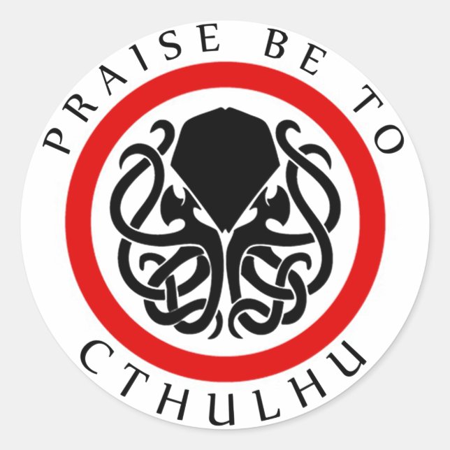 Adesivo Louvado Seja Por Cthulhu (Frente)