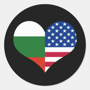 Adesivo Love American/USA and Bulgaria Flag