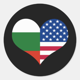 Adesivo Love American/USA and Bulgaria Flag