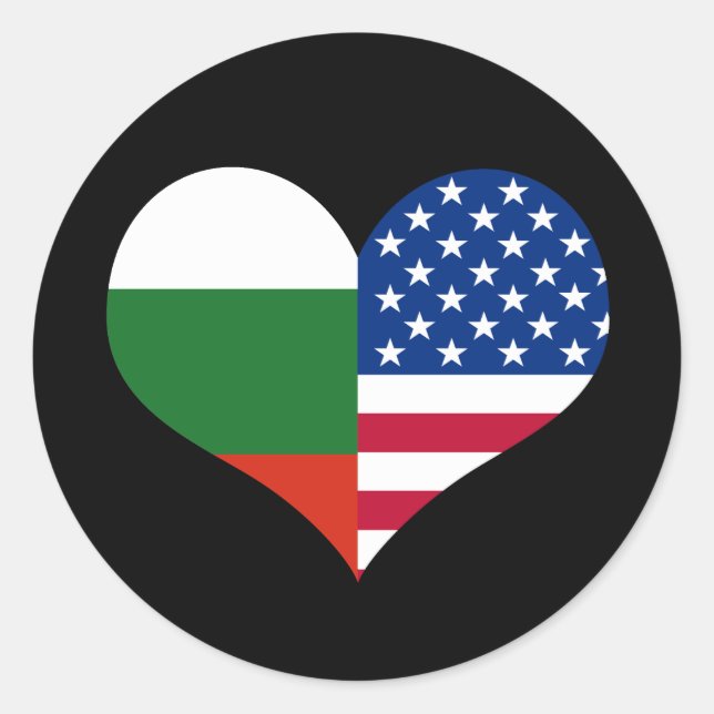 Adesivo Love American/USA and Bulgaria Flag (Frente)