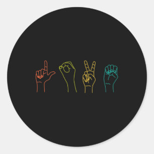 Adesivo Love ASL Sign language por Dia de os namorados alf