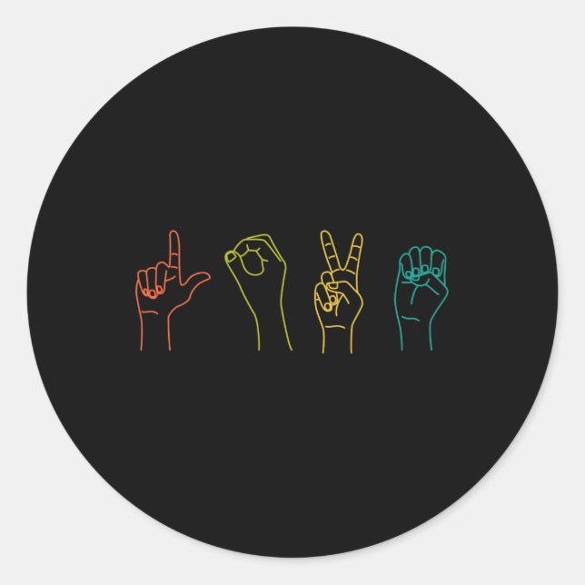 Adesivo Love ASL Sign language por Dia de os namorados alf (Frente)