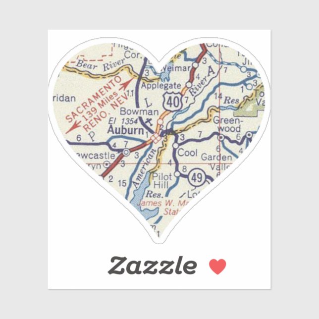 Adesivo Love Auburn California (Folha)