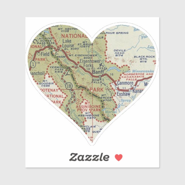 Adesivo Love Banff National Park (Folha)