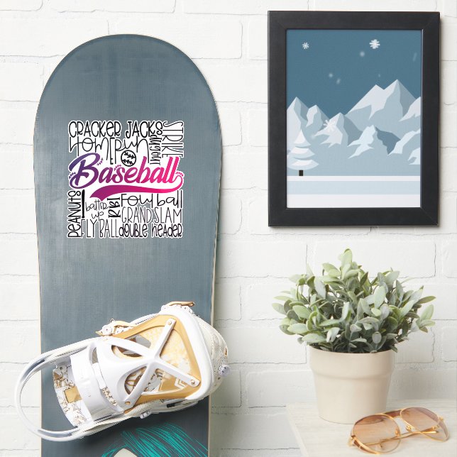 Adesivo - Love Baseball - Baseball - (Prancha de snowboard)