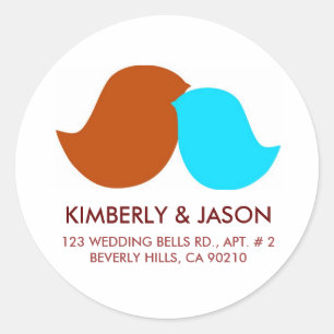 Adesivo Love Birds Endereçam Rótulos