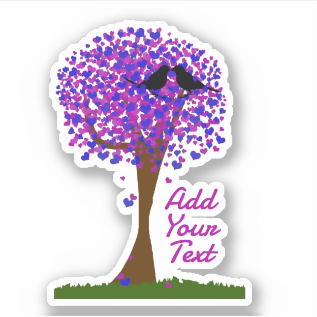 Adesivo Love Birds in a Tree of Hearts - Winter Love (Frente)