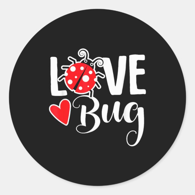Adesivo Love Bug Cute Valentine's Day Party Ladybug  (Frente)