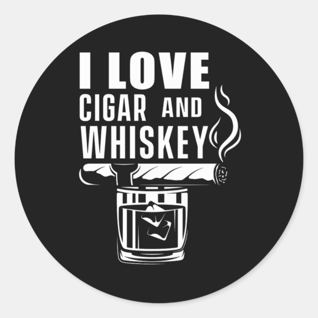 Adesivo Love Cigar Whiskey Humidor Cigars Lover Gift (Frente)