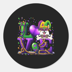 Adesivo Love Corgin Dog Carnival Mask Dog Lover Women