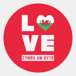 Adesivo Love Cymru Am Byth Wales Flag Welsh Roots Vintage