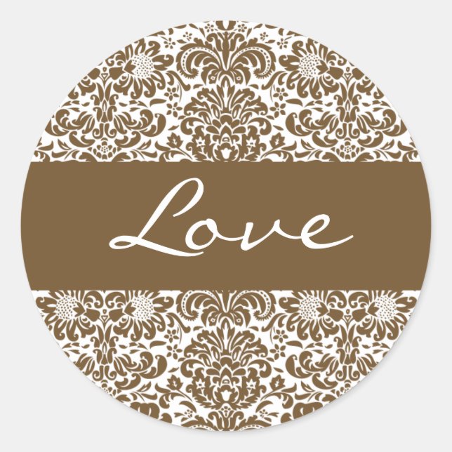 Adesivo Love Damask Envelope Sticker Seal (Frente)