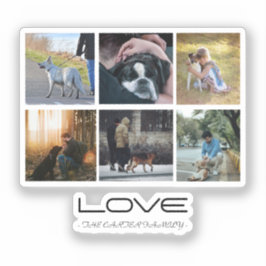 Adesivo Love Dog Family Portrait Collage Design