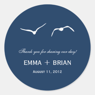 Adesivo Love Dovs Favor Sticker /Envelope Seal - Marinho