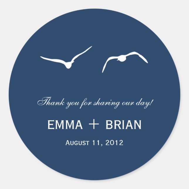 Adesivo Love Dovs Favor Sticker /Envelope Seal - Marinho (Frente)