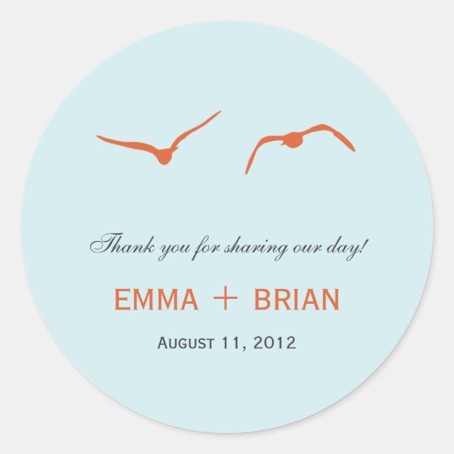 Adesivo Love Dovs Favor Sticker /Envelope Seal - Sky Blue (Frente)