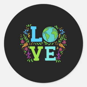Adesivo Love Earth Salve O Planeta Vintage Floral Earth Da