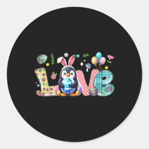 Adesivo Love Easter Bunny Penguin Hunting Eggs Flowers Col